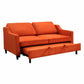 Katy 72 Inch Sleeper Sofa Convertible Pull Out Bed Wood Orange Velvet By Casagear Home BM316005