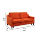 Katy 72 Inch Sleeper Sofa Convertible Pull Out Bed Wood Orange Velvet By Casagear Home BM316005