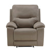 Perry 39 Inch Power Recliner Chair USB Solid Wood Taupe Gray Microfiber By Casagear Home BM316006