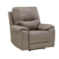 Perry 39 Inch Power Recliner Chair USB Solid Wood Taupe Gray Microfiber By Casagear Home BM316006