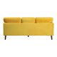 Bard 81 Inch Sofa Yellow Velvet Reversible Cushions Dark Brown Wood By Casagear Home