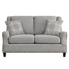 Mike 61 Inch Loveseat Gray Fabric 2 Pillows Reversible Cushions By Casagear Home BM316015