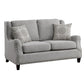 Mike 61 Inch Loveseat, Gray Fabric, 2 Pillows, Reversible Cushions By Casagear Home