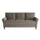 Sarah 80 Inch Sofa Brown Velvet Stitch Tufting Reversible Cushions By Casagear Home BM316018