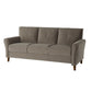 Sarah 80 Inch Sofa Brown Velvet Stitch Tufting Reversible Cushions By Casagear Home BM316018