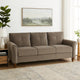 Sarah 80 Inch Sofa, Brown Velvet, Stitch Tufting, Reversible Cushions By Casagear Home