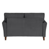 Sarah 57 Inch Loveseat Gray Velvet Stitch Tufting Reversible Cushions By Casagear Home BM316021