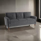 Sarah 80 Inch Sofa Gray Velvet Stitch Tufting Reversible Cushions By Casagear Home BM316022