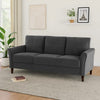 Sarah 80 Inch Sofa, Gray Velvet, Stitch Tufting, Reversible Cushions By Casagear Home