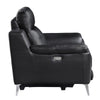 Dave 39 Inch Power Recliner Chair Black Faux and Real Leather Solid Wood By Casagear Home BM316029