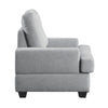 Stan 35 Inch Accent Chair, Gray Tufted Polyester, Soft Cushions, Solid Wood By Casagear Home