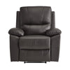 Drake 39 Inch Manual Recliner Chair, Soft Brown Faux Leather, Solid Wood By Casagear Home