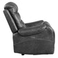 Paul 38 Inch Power Swivel Glider Recliner Chair, USB, Gray Faux Leather By Casagear Home