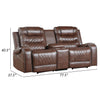 Paul 78 Inch Power Recliner Loveseat Cupholder Console Brown Faux Leather By Casagear Home BM316056