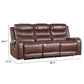 Paul 87 Inch Manual Recliner Sofa Drop Table Cupholders Brown Faux Leather By Casagear Home BM316058