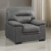 Gian 36 Inch Accent Chair, Soft Dark Gray Microfiber, Pillow Top Armrests By Casagear Home