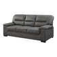 Gian 83 Inch Sofa Dark Gray Microfiber Pillow Top Armrests Solid Wood By Casagear Home BM316064