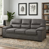 Gian 83 Inch Sofa, Dark Gray, Microfiber, Pillow Top Armrests, Solid Wood By Casagear Home