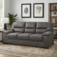 Gian 83 Inch Sofa, Dark Gray, Microfiber, Pillow Top Armrests, Solid Wood By Casagear Home