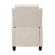 Isac 37 Inch Push Back Recliner Chair Beige Polyester Brown Solid Wood By Casagear Home BM316066
