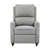 Isac 37 Inch Push Back Recliner Chair Gray Polyester Brown Solid Wood By Casagear Home BM316067
