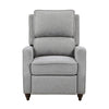 Isac 37 Inch Push Back Recliner Chair Gray Polyester Brown Solid Wood By Casagear Home BM316067