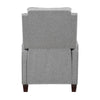 Isac 37 Inch Push Back Recliner Chair Gray Polyester Brown Solid Wood By Casagear Home BM316067