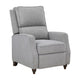 Isac 37 Inch Push Back Recliner Chair Gray Polyester Brown Solid Wood By Casagear Home BM316067