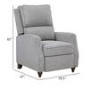 Isac 37 Inch Push Back Recliner Chair Gray Polyester Brown Solid Wood By Casagear Home BM316067