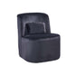 Suma 25 Inch Slipper Accent Chair with Pillow Black Velvet Upholstery By Casagear Home BM316070