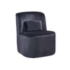 Suma 25 Inch Slipper Accent Chair with Pillow Black Velvet Upholstery By Casagear Home BM316070