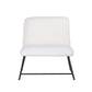 Ciao 26 Inch Accent Armless Chair Soft Ivory Teddy Upholstery Black Steel By Casagear Home BM316073