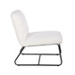 Ciao 26 Inch Accent Armless Chair, Soft Ivory Teddy Upholstery, Black Steel By Casagear Home