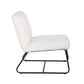 Ciao 26 Inch Accent Armless Chair Soft Ivory Teddy Upholstery Black Steel By Casagear Home BM316073