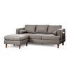 Ifo 84 Inch Plush Sofa with Reversible Chaise Ottoman USB Stone Gray By Casagear Home BM316081