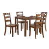 Diyo 5 Piece Counter Height Dining Table and Chairs Set, Slatted, Brown By Casagear Home