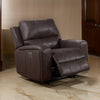Elle 37 Inch Glider Chair, Manual Recliner, Cushioned, Brown Faux Leather By Casagear Home