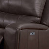 Elle 37 Inch Glider Chair Power Recliner Cushioned Brown Faux Leather By Casagear Home BM316090