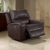 Elle 37 Inch Glider Chair, Power Recliner, Cushioned, Brown Faux Leather By Casagear Home