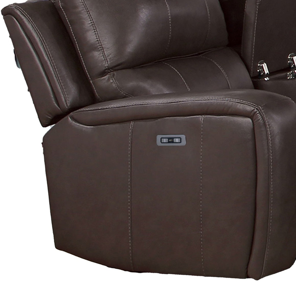 Elle 72 Inch Loveseat Manual Recliner Center Console Brown Faux Leather By Casagear Home BM316091