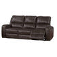 Elle 82 Inch Sofa Power Recliner Cushioned Seating Brown Real Leather By Casagear Home BM316094