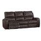 Elle 82 Inch Sofa Power Recliner Cushioned Seating Brown Real Leather By Casagear Home BM316094