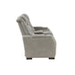 Luxe 73 Inch Console Loveseat Power Recliner Cushioned Gray Real Leather By Casagear Home BM316096