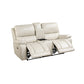 Noir 74 Inch Console Loveseat Power Recliner Cupholders Cream Real Leather By Casagear Home BM316100