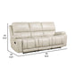 Noir 85 Inch Sofa Power Recliner Cushioned Seat White Real Leather By Casagear Home BM316102