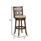 Gary 29 Inch Swivel Barstool Cushioned Seat and Open Back Cherry Brown By Casagear Home BM316104