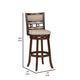 Gary 29 Inch Swivel Barstool Cushioned Seat and Open Back Cherry Brown By Casagear Home BM316104