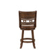 Gary 24 Inch Swivel Counter Stool Cushioned Seat Open Back Cherry Brown By Casagear Home BM316105