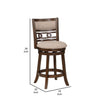Gary 24 Inch Swivel Counter Stool Cushioned Seat Open Back Cherry Brown By Casagear Home BM316105