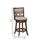 Gary 24 Inch Swivel Counter Stool Cushioned Seat Open Back Cherry Brown By Casagear Home BM316105